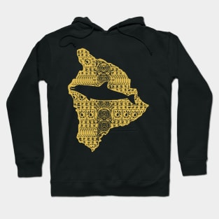 Golden Maori Dolphin Outline in a polynesian Pattern Hawaii Shape Hoodie